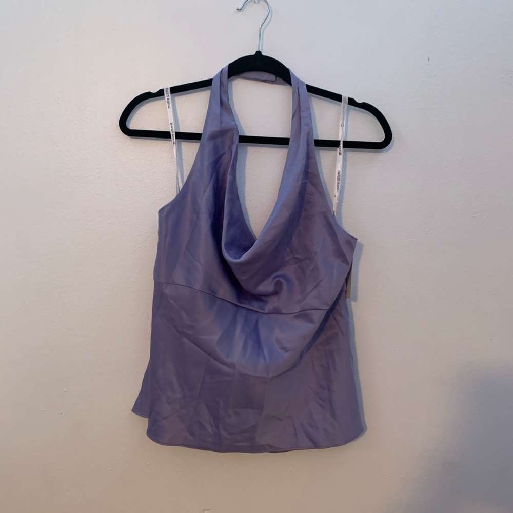David’s Bridal light purple halter top